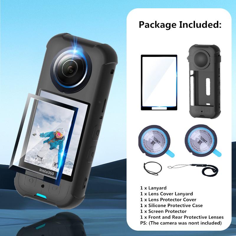 

Захисний ковпачок для об єктива + Чохол на корпус для Insta360 X3 Силіконовий чохол Захист лінз для Insta 360 X3 Аксесуар проти подряпин
