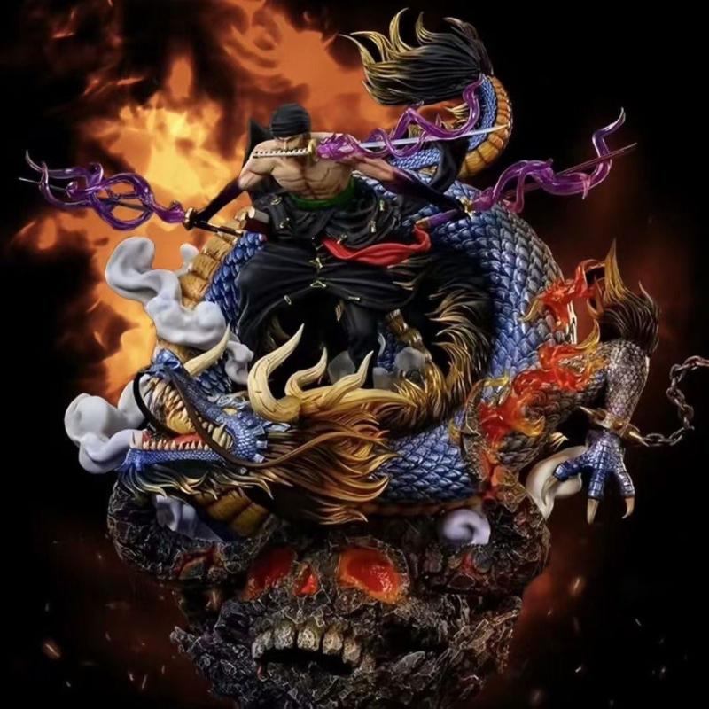 Anime Figure One Piece Roronoa Zoro VS Kaidou Battle GK Action Figures Statue Model Kids Toys Doll Gifts Desktop Ornaments