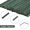 100Pcs/lot 15/20/25/30/40cm Artificial Green Flower Stems DIY Floral Material Wire Stem Handmade Flexible Iron Garden Accessoies