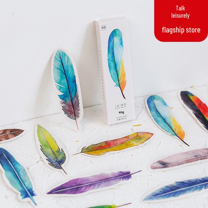 Mò Mò Feather Tribute Sticky Notes: Bird-Inspired Stationery with Message Summary Functions (30 Sheets) Small Square 086