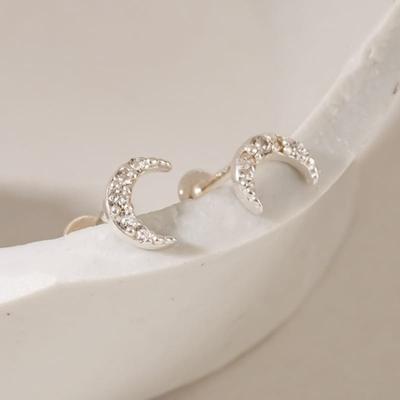 JEWNEL (1+1)Silver925 Simple Cubic Moon Labret Piercing