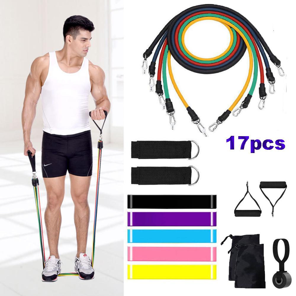 Buy 17Pcs/Set Fitness Gyms Exercise Training Yoga Pull Rope Arm