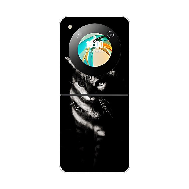 Etui na ZTE Nubia Flip NX724J Modne Malowane Przezroczyste Twarde PC Składane Na ZTE Libero Flip 5G A304ZT Przezroczyste Etui na Telefon Funda
