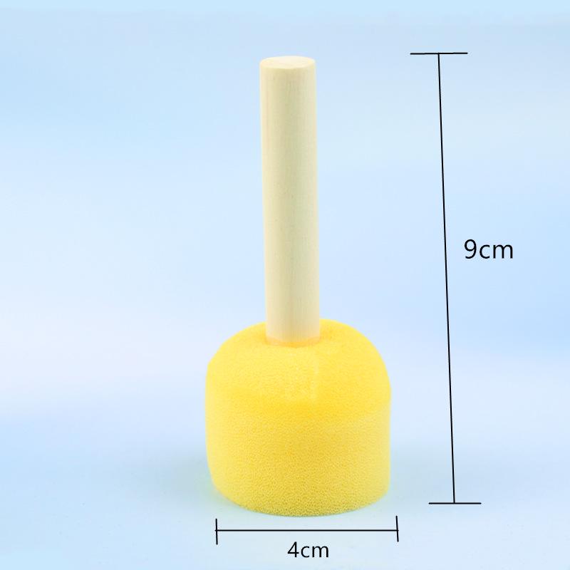 Children's Round Sponge Paint Brush Set for DIY and Early Education