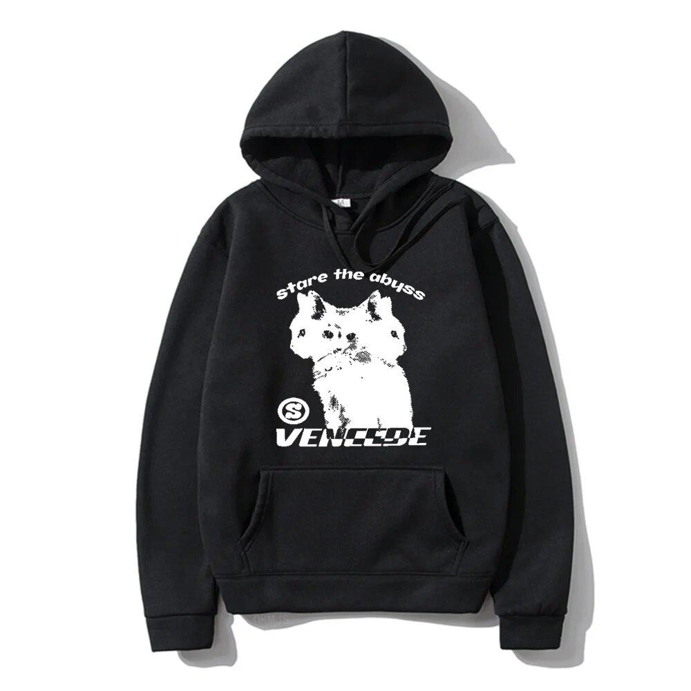 Мужские толстовки в стиле хип-хоп Y2K уличная одежда с принтом кота толстовка унисекс в стиле Харадзюку модные повседневные свободные пуловеры унисекс брендовая толстовка 2XL 4875₽