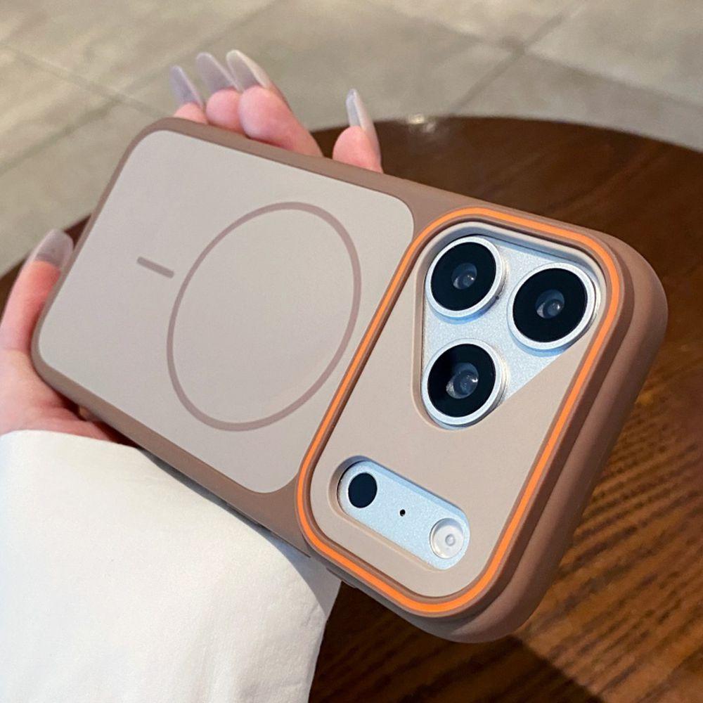 

For Magsafe Silicone Case For iPhone Air 17 16 15 14 13 12 11 Pro Max 16 15 14 Plus Phone Case Color collision Shockproof Cover iPhone 15 Plus коричневый