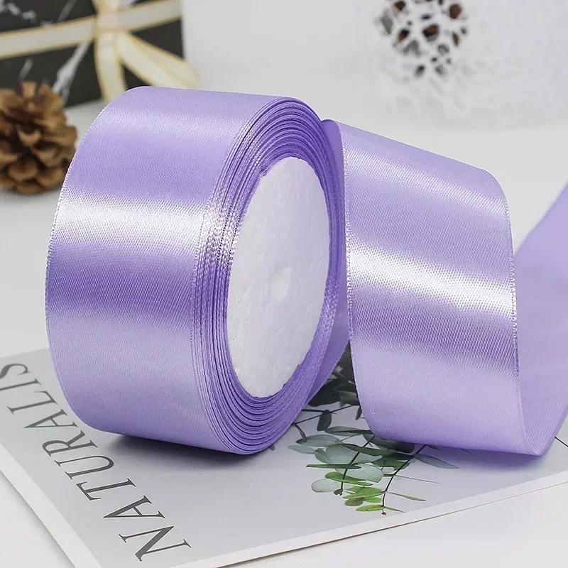 6/10/15/20/25/40/50mm 25yards/Roll Satin Κορδέλες για Διακόσμηση Χριστουγεννιάτικου πάρτι γάμου Χειροποίητη συσκευασία δώρου με φιόγκο
