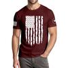 Menns moteriktige avslappede Independence Day trykte t-skjorte med rund hals og korte ermer