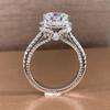 Live Fashion Classic Eight Claw Copper Micro-Inlaid Zircon Ring Women'S Super Flash Diamond Wedding Ring Diamond Ring