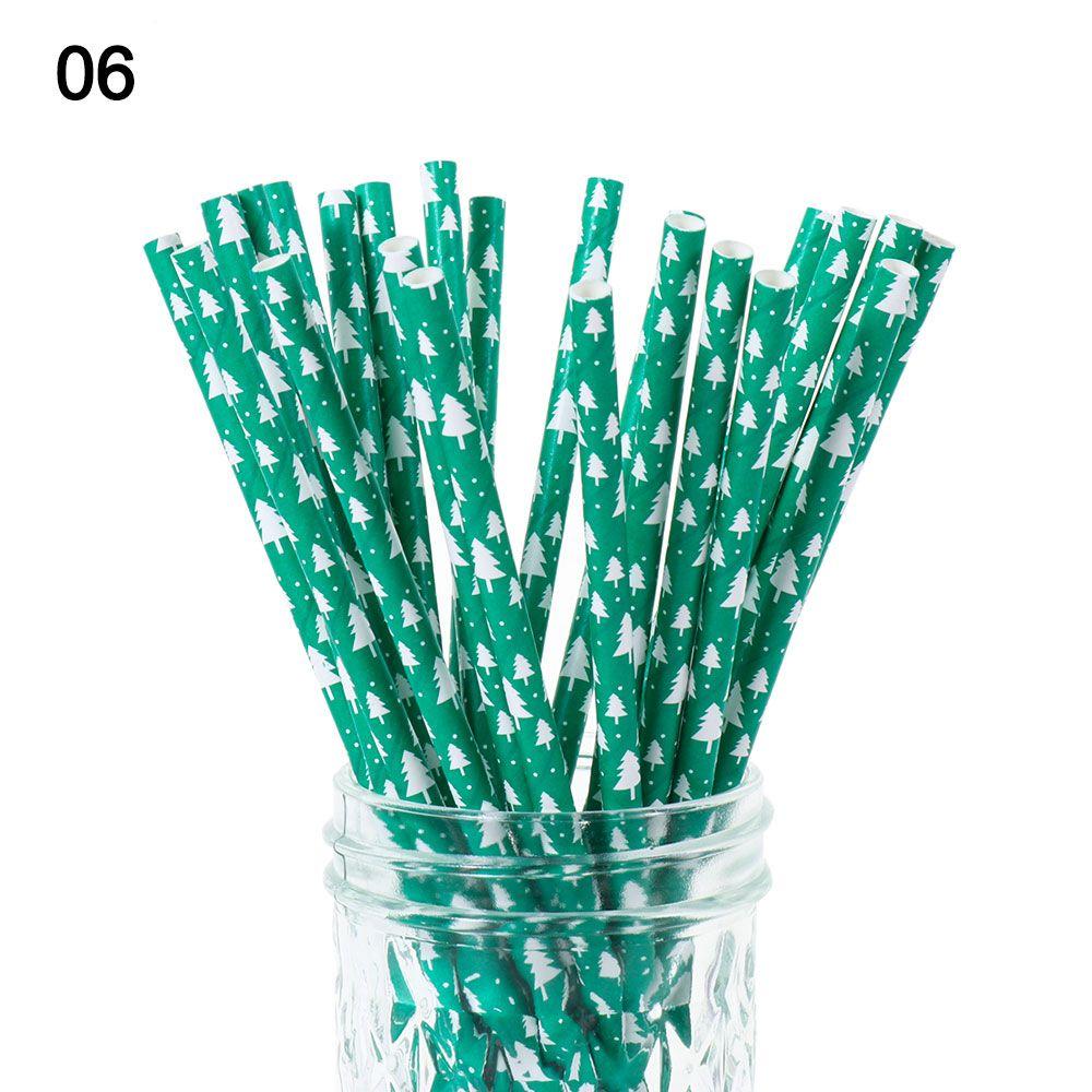 Party Supplies Snowflake Drinking Straw Disposable Christmas Decorations Christmas Paper Straws