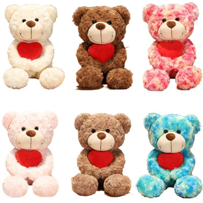 Buntes Batik-Teddybär-Plüschtier für Kinder und Erwachsene