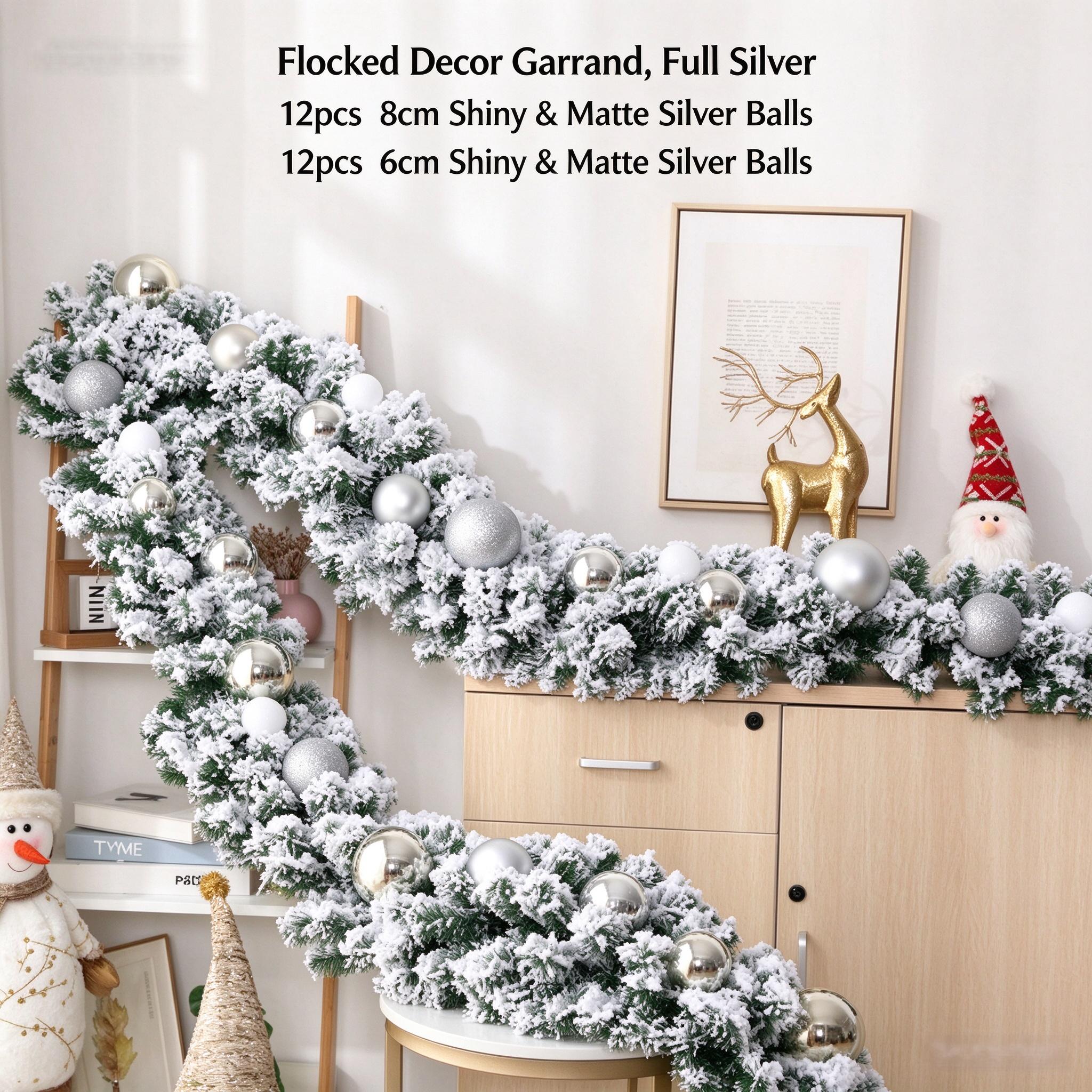 2.7m Snow Flocked Christmas Garland