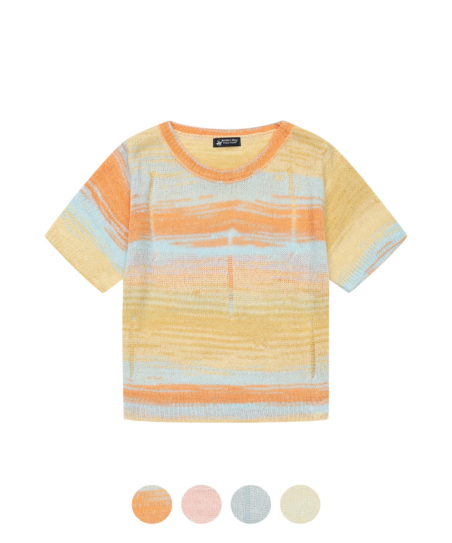 Beverly Hills Polo Club Women S Summer Vintage Slub Round Knit 4 Colors Tk101 Yellow/Free