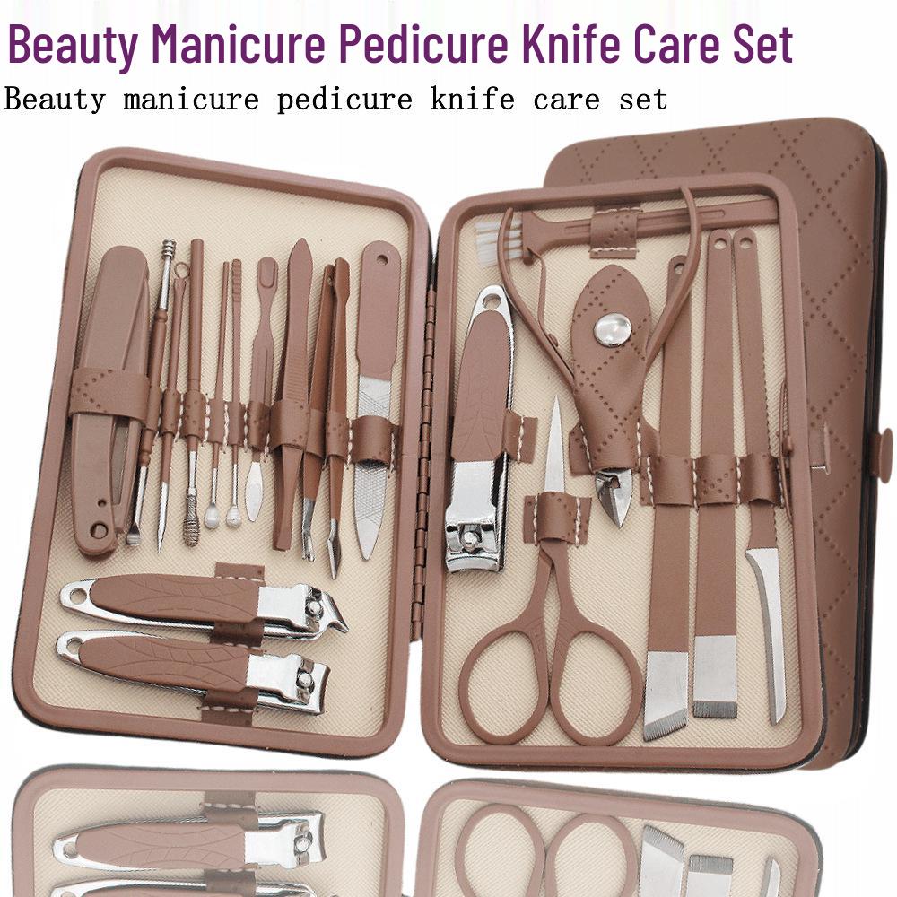 20-Piece Stainless Steel Nail Art Set: Clippers, Cuticle Trimmer, Pliers, Pedicure Knife, Scissors