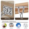36Pcs Stainless Steel Square Base Connecting Hooks with Matching Fixing Nails for Daily Indoor and Outdoor Handcraft Installation