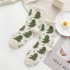 3 Pairs Cute Cow Spots Print Socks, Thickened & Warm Coral Fleece Socks, Women's Stockings & Hosiery