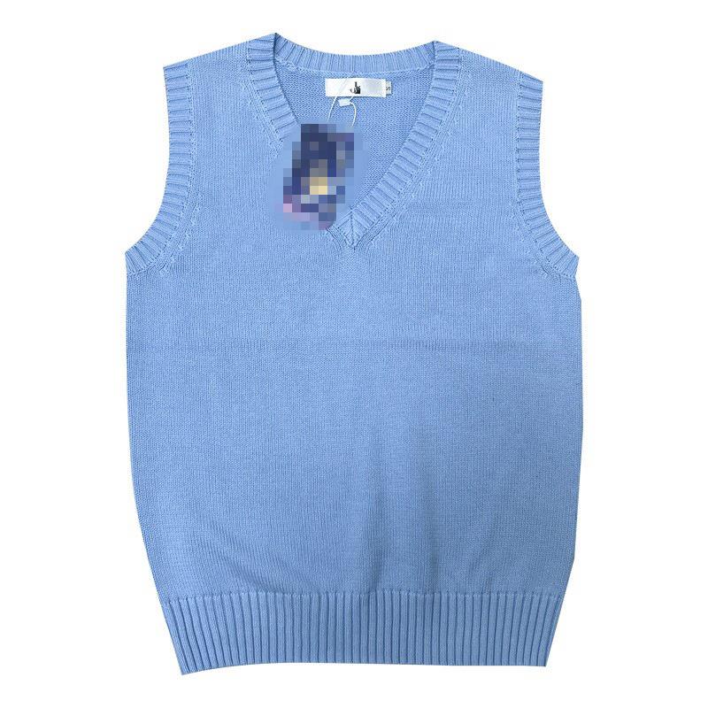 Japanese College Style V-Neck Sweater Vest - Solid Color Knit for Spring & Autumn