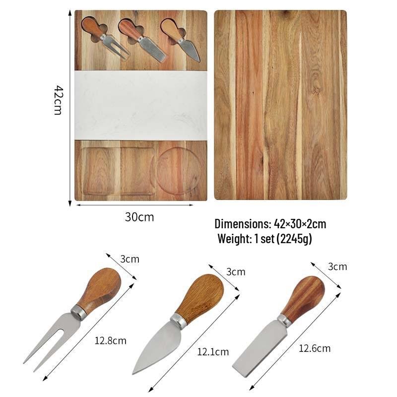 DL014 Marble Inlaid Wood Cutting Board - Home Kitchen Chopping Tool