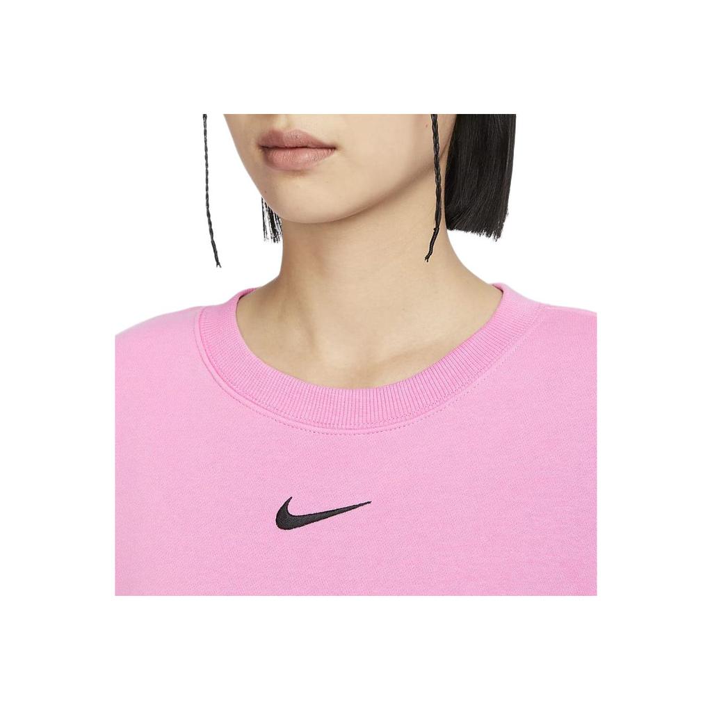 Nike Sportswear Phoenix Fleece Solid Color Crewneck Pullover Sweatshirt Women Sweatshirt Playful-Pink DQ5734-675