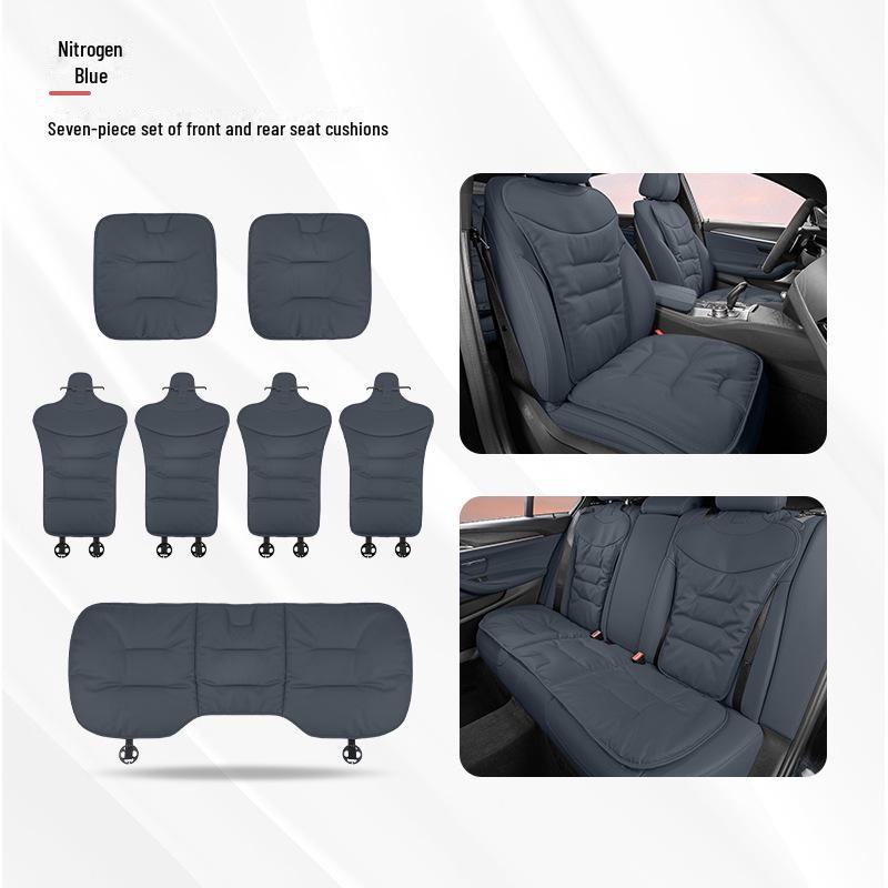 Universal Ventilated Nappa Leather Car Seat Cushions - Four Seasons, Breathable, High-Grade, Perforated Design for All Models.