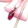Lila Roseguldpläterad Rödsten Inlagd Hänge Set, Trendigt Temperament, Högkvalitativ Färgad Guld Nyckelbenskedja.