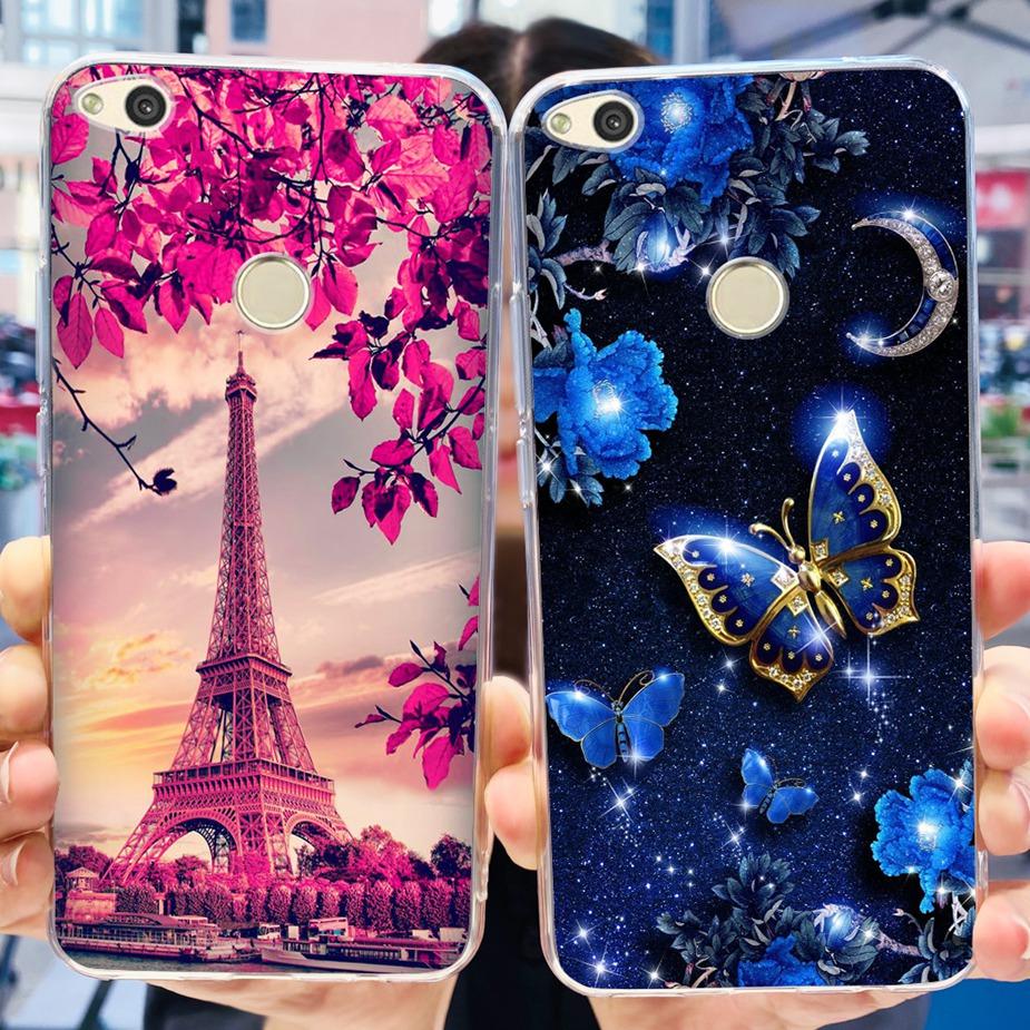 For Huawei P8 Lite 2017 Case Honor 8 Lite Popular Flowers Cartoon Cover Soft Silicone Phone Cases For Huawei P9 Lite 2017 Bumper