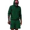Men's Fleece Hoodie Shorts Two-piece Loose Solid Color Casual Sports Men's Suit
