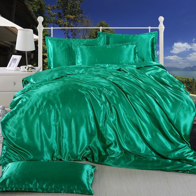 50 Set de lenjerie de pat Queen Set de husă de pilotă Set de lenjerie de pat din mătase