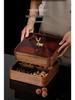 Elegant Wooden Fruit and Snack Storage Box with Lid and Dividers