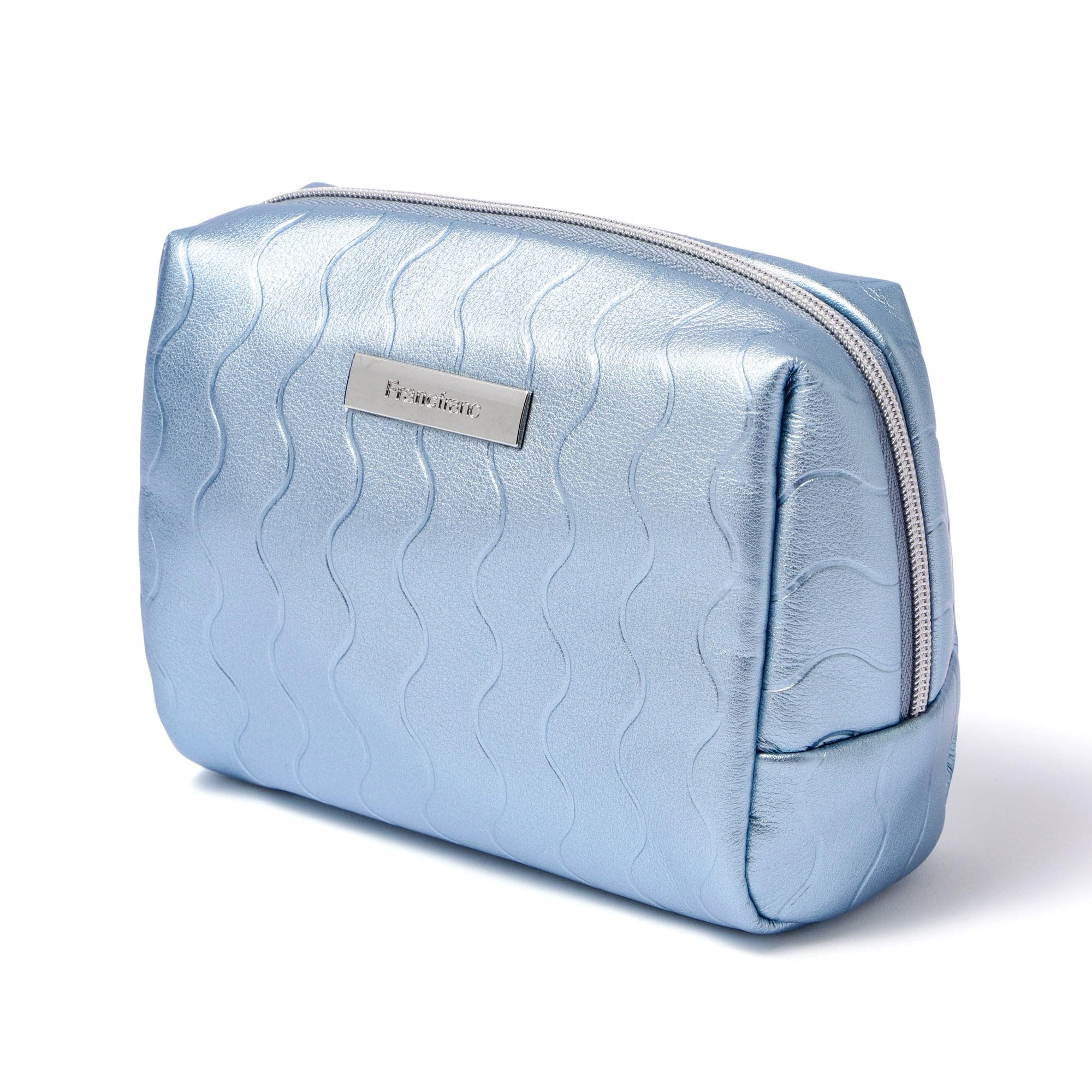 

Francfranc Metallic Wave Pouch S Blue Cosmetic Pouch Makeup Case синій