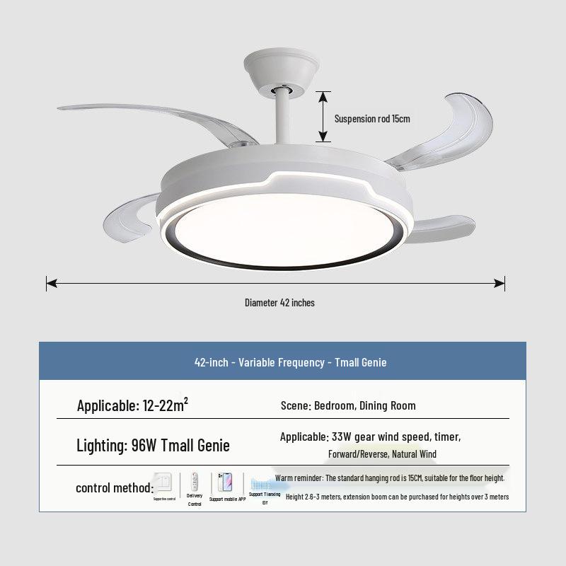 2026 New Model Flush Mount Ceiling Fan with Integrated Light for Living, Dining & Bedroom