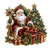 Luxury Style Christmas Window Stickers Santa Claus Static Cling Store Showcase Decor
