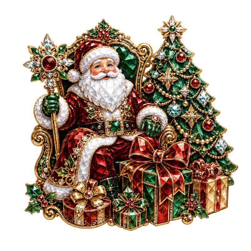 Luxury Style Christmas Window Stickers Santa Claus Static Cling Store Showcase Decor