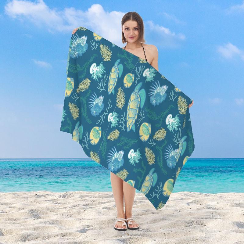 Quick Dry Microfiber Beach Towel Adults UV Protection Sandproof Highly Absorbent Bath Pool Ocean Travel Outdoor Use