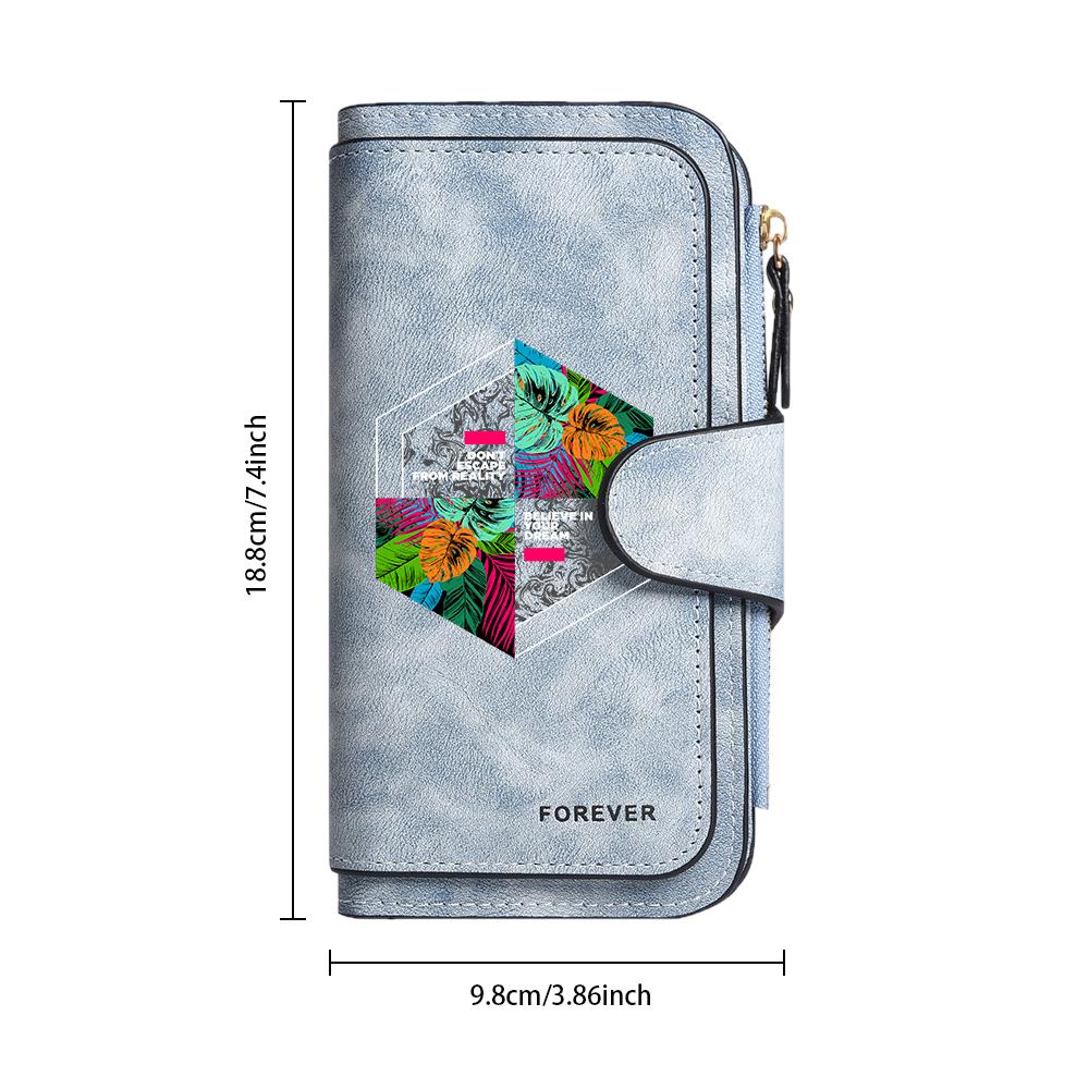 Stylish Floral Print Long Wallet Forever Multi Card Slot Purse