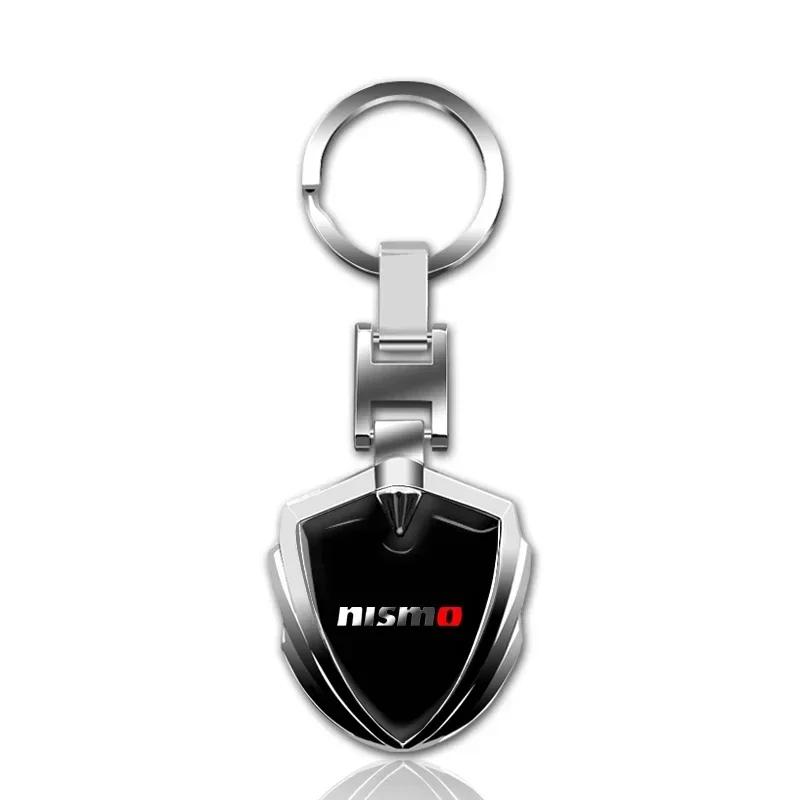

1pcs Car Accessories 3D Metal Keychain Shield Shape Keychain For Nissan Nismo Qashqai J10 Juke Micra Leaf Sentra Patrol Y61 Note