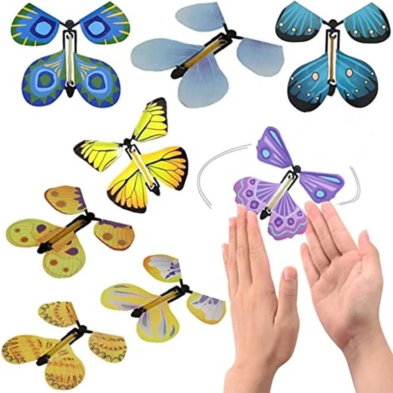 Magic Wind Up Flying Butterfly in The Book Band Powered Tricks Prop Fairy Toys Surprise Present Party Favor