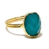 Aqua Chalcedony Gemstone 925 Sterling Silver Jewelry Ring Size Adjustable GK-3817