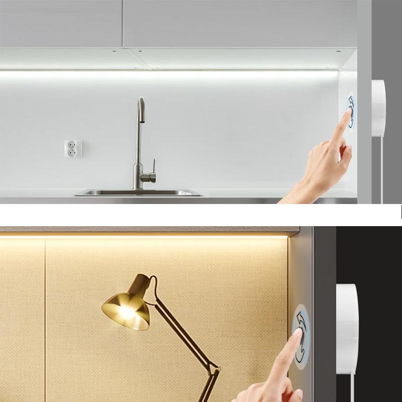 5V USB Hand Scan COB LED Strip Light 320LEDs/m with Penetrable Wood Panel 25mm Smart Touch Sensor Switch Dimmable Tape Decor