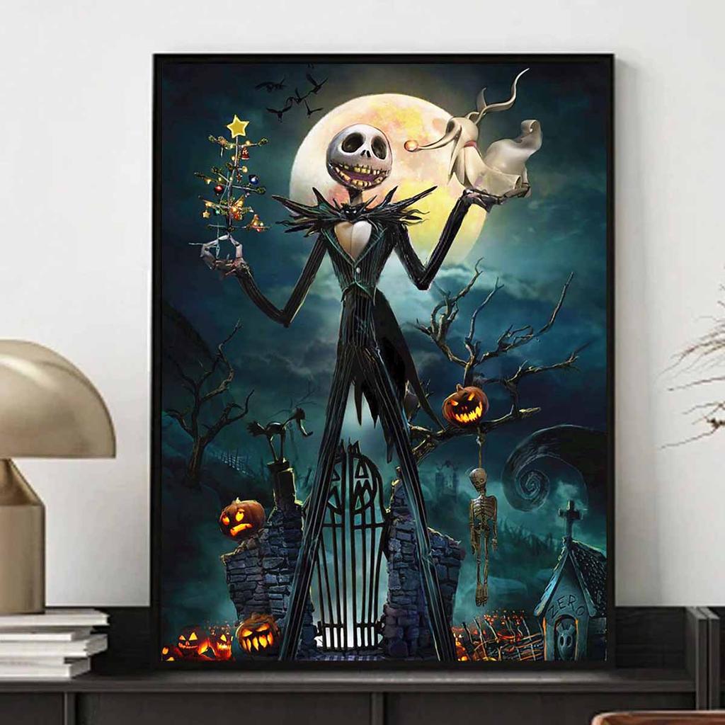 5D DIY Diamond Art Painting Kits for Adults, Halloween Skull Full Round Crystal Diamond Kits for Beginner for Home Wall Decorate