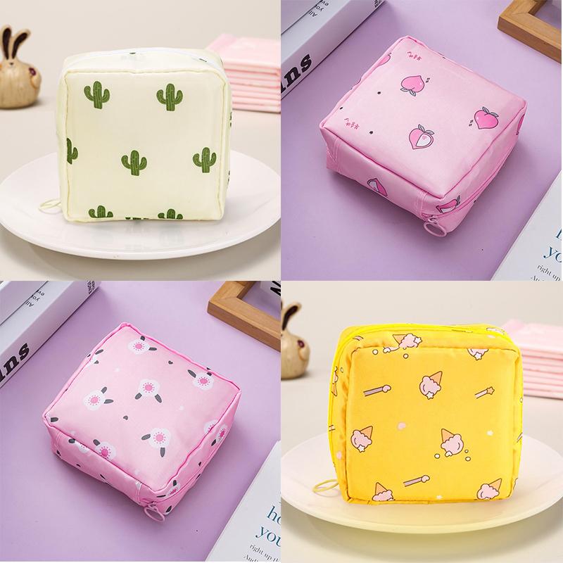 Sanitary Pad Pouch Cosmetic Bag for Gaskets Cable Case Portable Waterproof Organizer Pouch Mini Pouch Cute Toiletry Bag