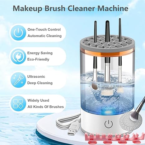 Portable Electric Makeup Brush Cleaner - USB Powered, 7000RPM, for Travel/Home/Beauty Salon Use