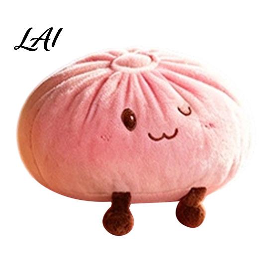 Warm Home Decor Accents Cute Dumpling Plush Pillow Funny Bun Stuffed Animal Toy Soft PP Cotton Fluffy Filling Filled Decorative Food Cushion