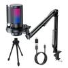 RGB USB Condenser Microphone with Desktop Tripod Stand for Gaming & Live Streaming