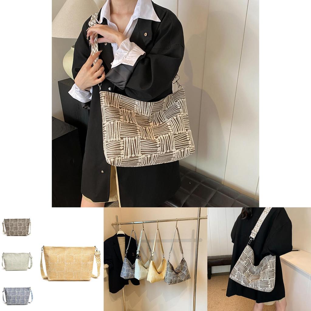 Stylish Commuter Tote Bag 2024 New Striped Design For Women In Versatile Colors