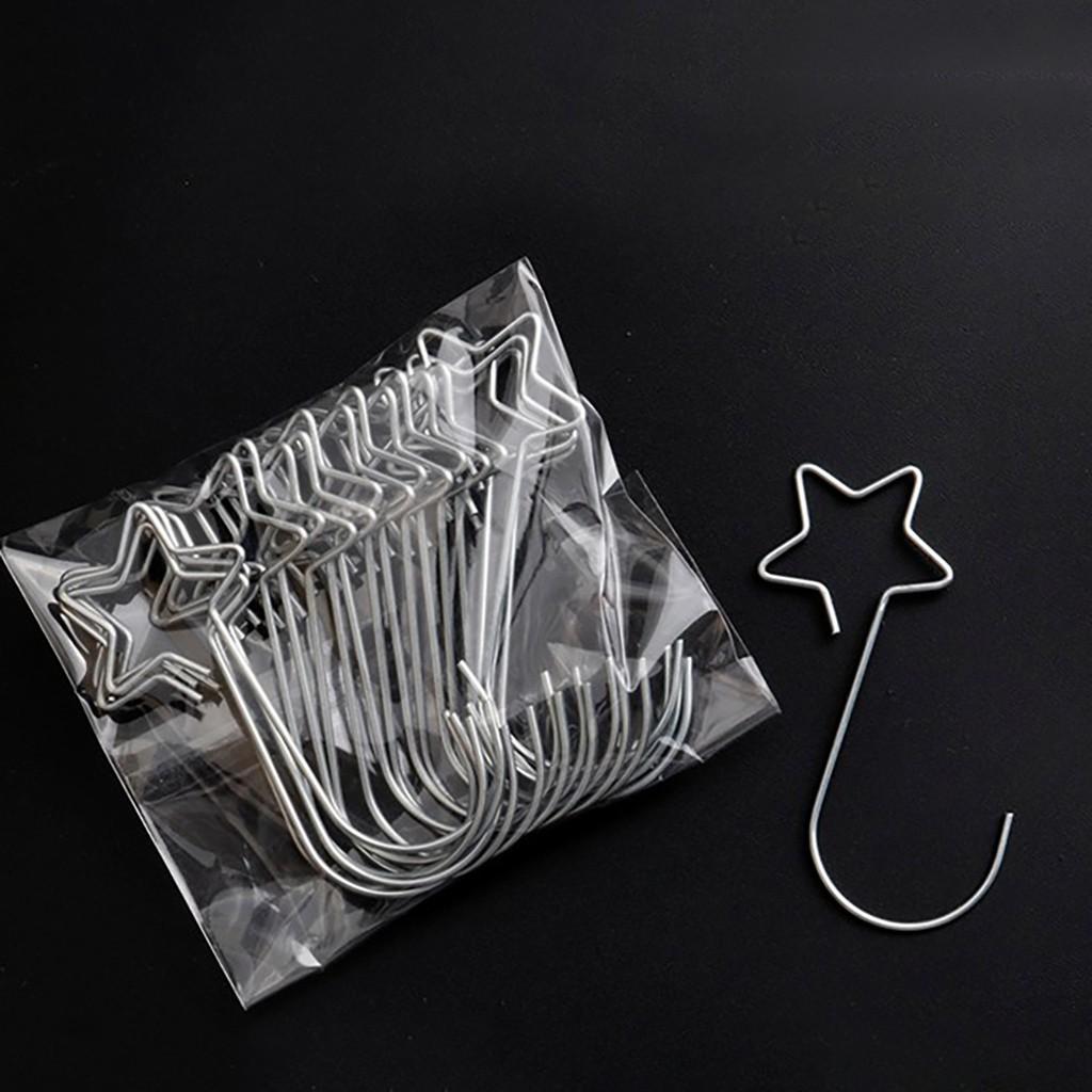 

Многоцелевые металлические крючки в форме звезды, украшение для рождественской елки, золото, 20 шт. серебряный