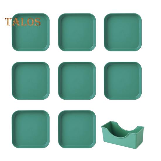 8 ks lehké plastové talíře nerozbitné znovu použitelné jídelní talíře vhodné do myčky na nádobí Barevné talíře do kuchyně pro každodenní kempování