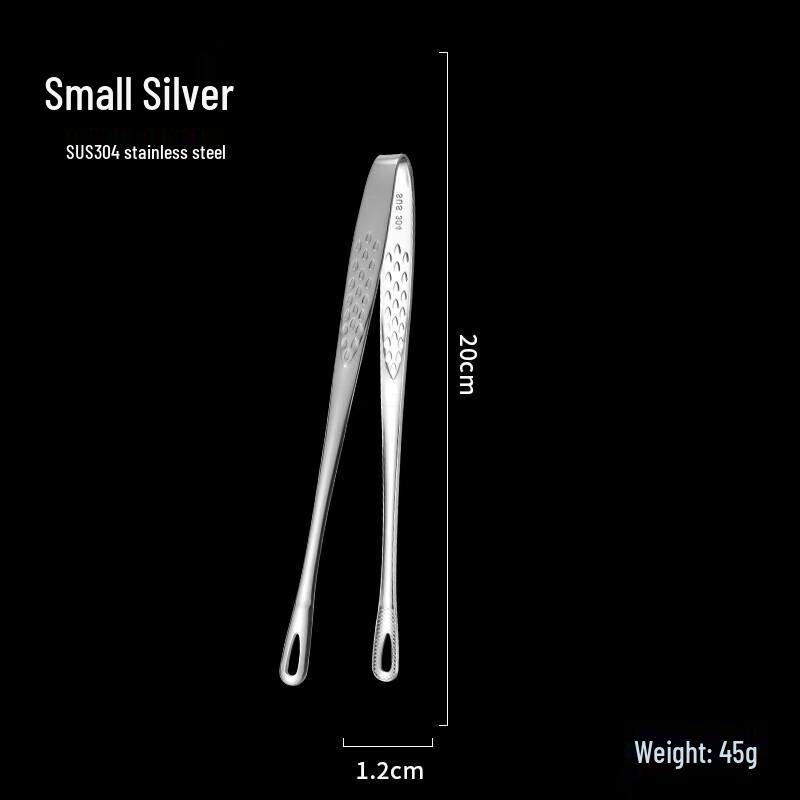 304 Stainless Steel Korean BBQ Grilling Tongs (2-Pack)