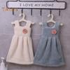 Hand Towel Princess Dress Shape Wipe Towel Soft Coral Fleece Hanging Towel for Home Kitchen Bathroom