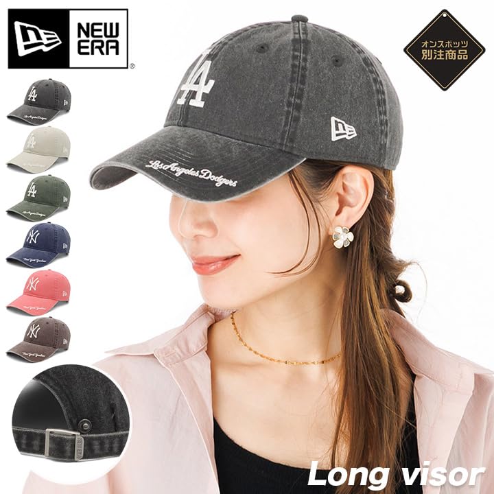 NEW ERA Cap 9Twenty Long Visor Easy Snap Visor Logo Embroidery Mlb Onspotz Exclusive New York Yankees Navy 9Twenty Long Visor Es Acid Wash Visor M/L
